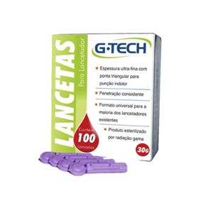 Lanceta para Lancetador G Tech 30G com 100 unids