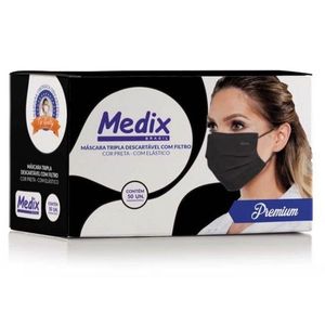 Mascara Tripla Descartavel Medix Preta caixa com 50 unds
