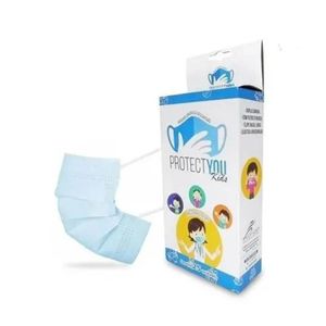 Mascara Infantil Cirurgica C/ 25 Unid  (Azul Claro) Prot .you