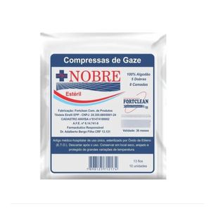 Gaze Esteril Nobre com 13 Fios
