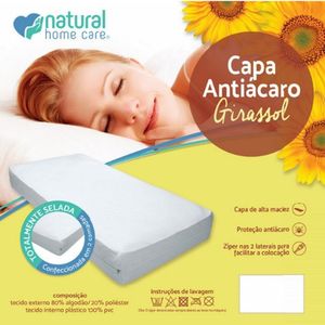 Capa para Colchao Anti Acaro Girassol Natural Home Care Casal