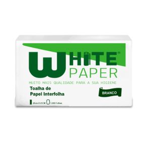 Papel Toalha White Paper 20x21cm Pacote Com 1000 Folhas Branco