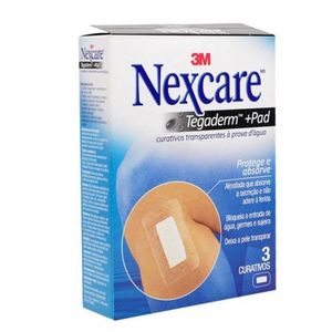 Curativo Nexcare Tegaderm com Pad Caixa Fechada com 3 unidades