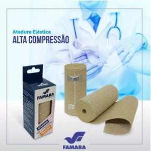Atadura Elastica Famara Alta Compressao Bege 15cm X 1,30m