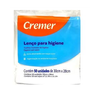 Lenço Para Higiene Wipes Cremer 30x28cm