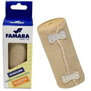 Atadura Elastica Famara Média Compressao Bege 10cm X 1,30m