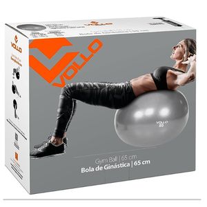 Gym Ball com Bomba Vollo Cinza 65cm