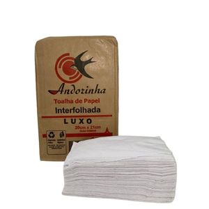 Papel Toalha Interfolha  Andorinha Luxo Branco Tam 20x 21cm