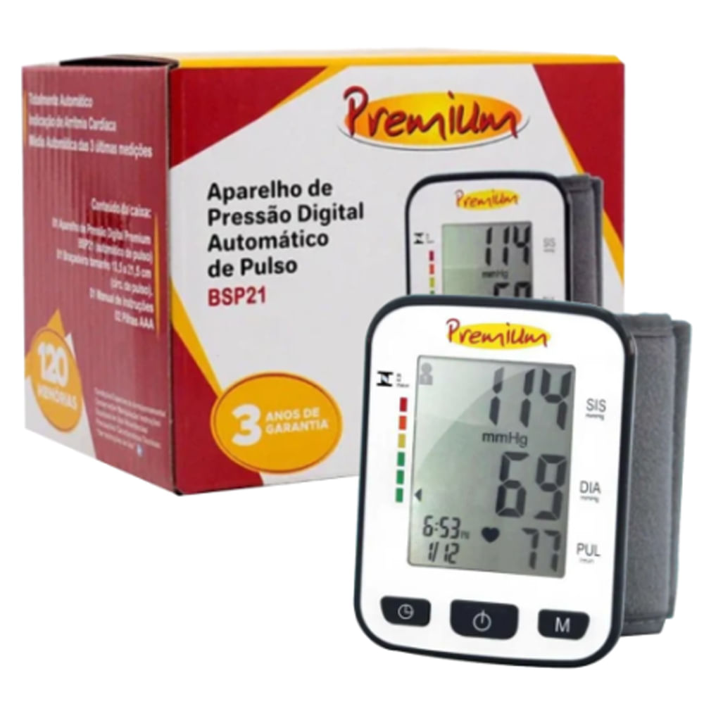 Aparelho de Pressao Digital Automatico de Pulso Premium BPSP21 - Saúde ...
